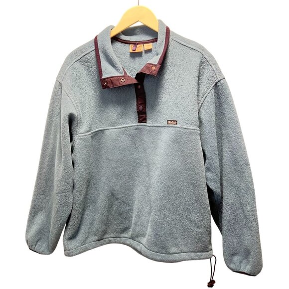 vintage Woolrich Womens Fleece Pullover jacket Button-Up Collar blue size Large - Picture 1 of 7